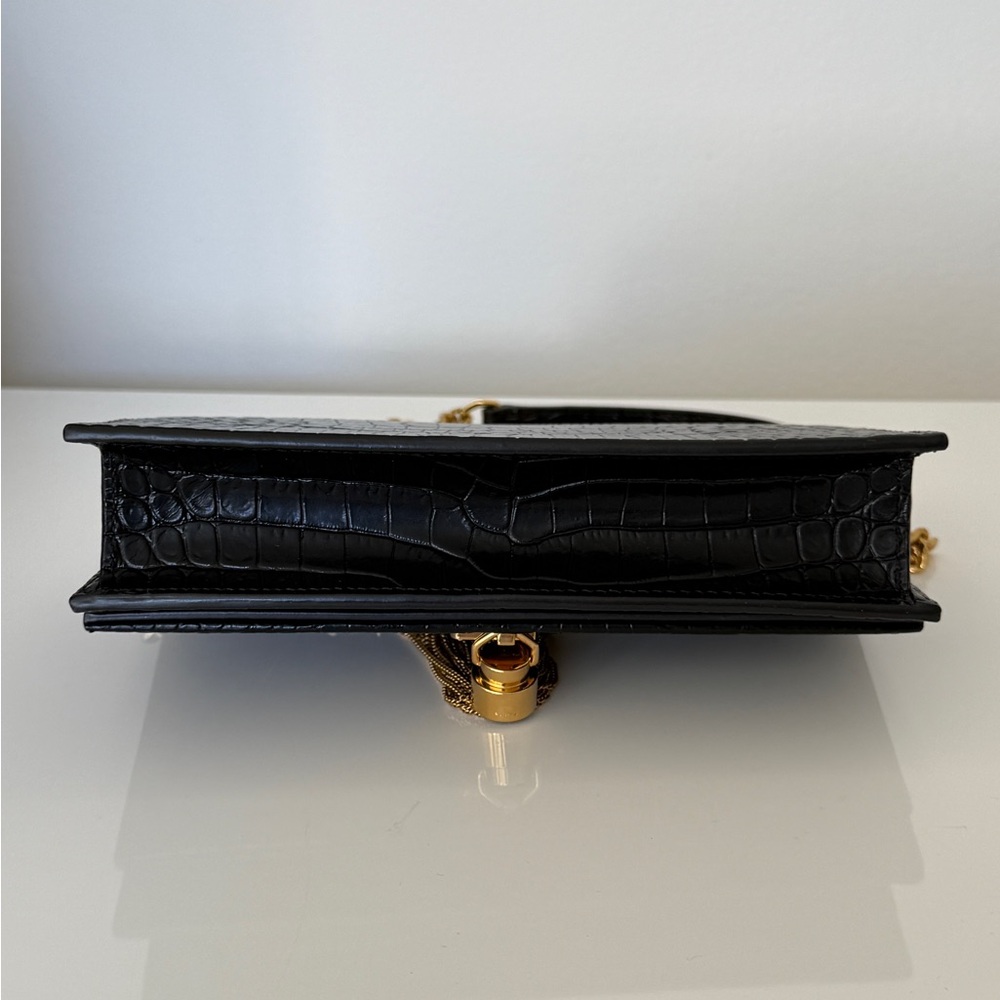 Saint Laurent Small Kate Crocodile-Embossed Leather Shoulder Bag With Tassel - Picture 8 of 10